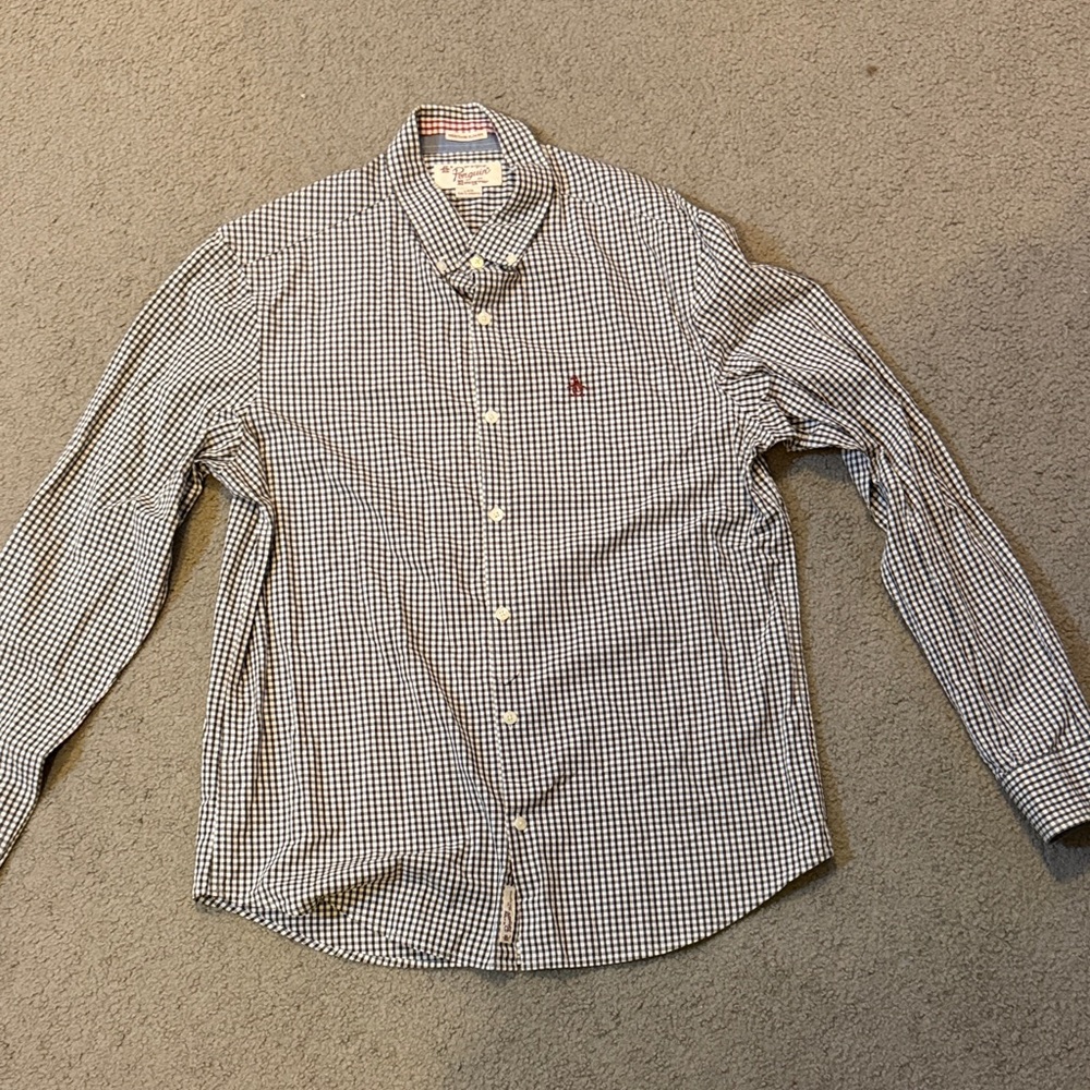 Original Penguin Blue and White Checkered Shirt